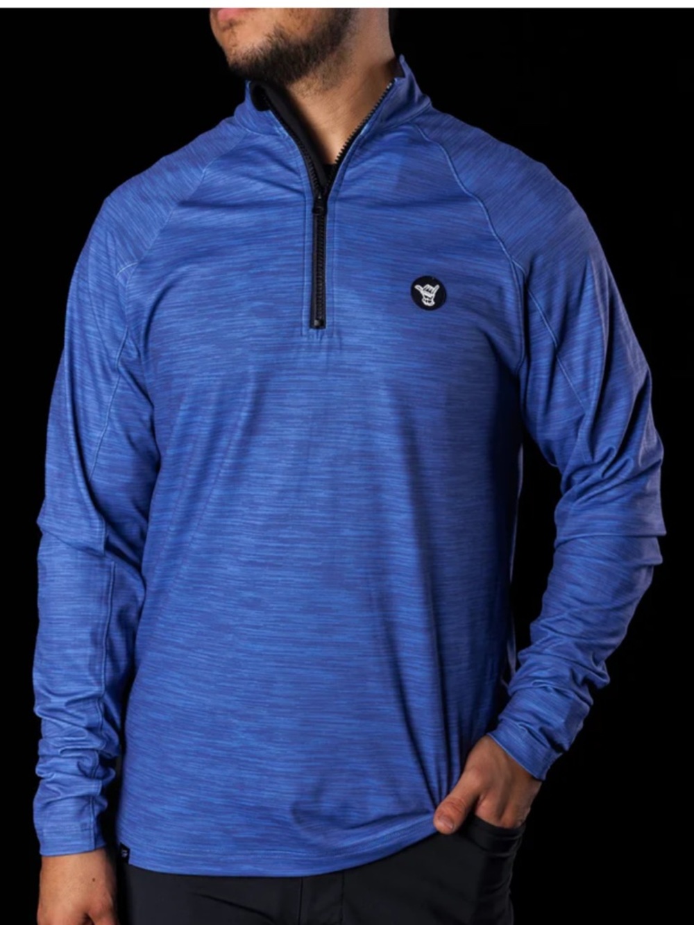 Sunday Swagger Men's Quarter-Zip Performance Pullover - Bright Blue